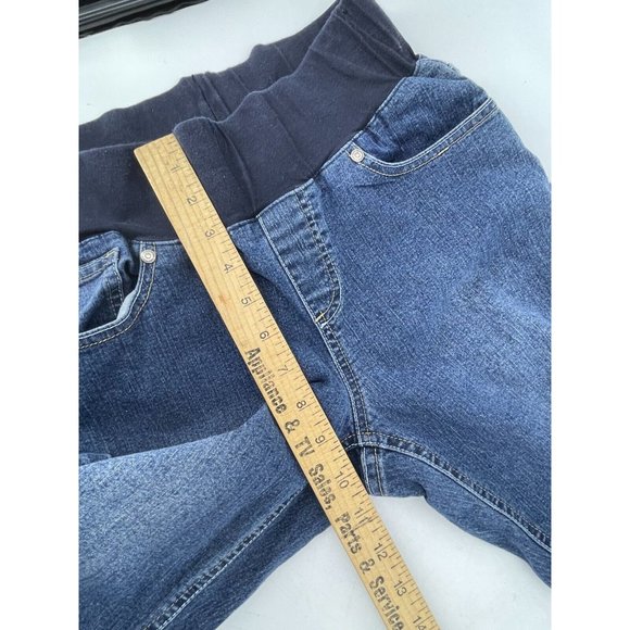 New Recruit Maternity Women's Pull On Stretch Denim Embroidered Jeans Size M - Picture 9 of 11